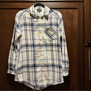 Topshop Long Plaid Button Top Size 2